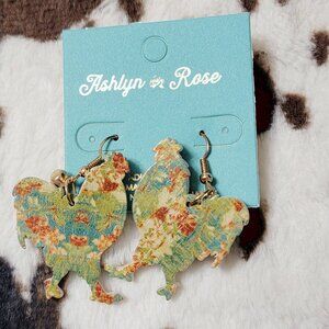 Chicken Dangle Post Back Earrings Fashion Jewelry